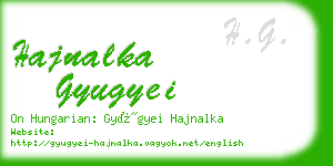 hajnalka gyugyei business card